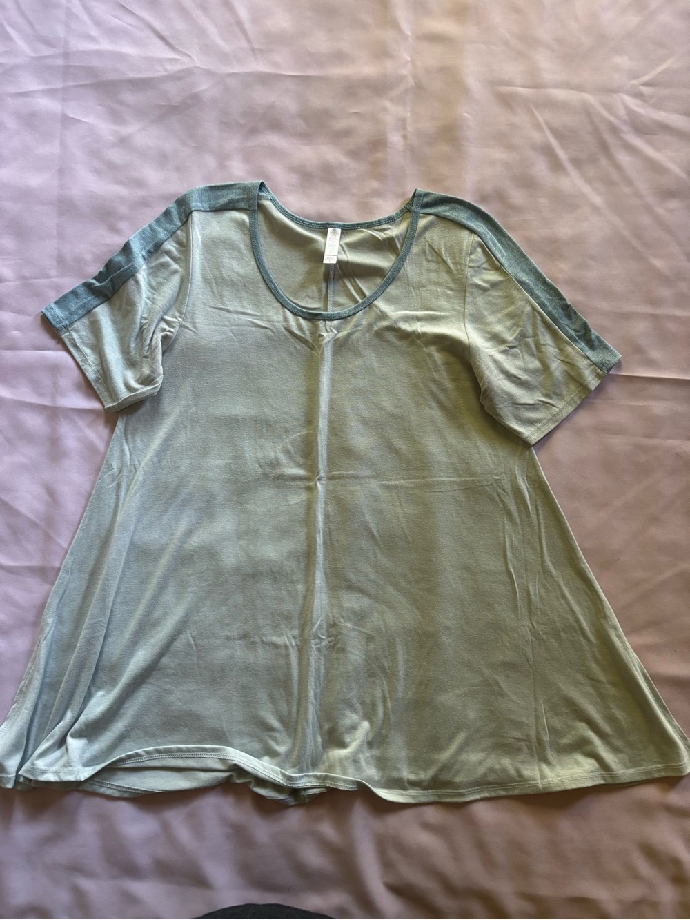 LuLaRoe Light Blue Vintage Perfect Tee with Contrast Trim